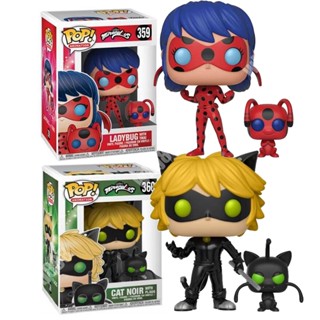 Funko POP Miraculous: Le Film CAT NOIR 360 LADYBUG Marinette Dupain-Cheng 359 โมเดลฟิกเกอร์ สําหรับตกแต่งห้อง