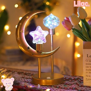 Lilac โคมไฟ LED รูปดวงจันทร์ ใช้แบตเตอรี่ หลากสีสัน สําหรับตกแต่งบ้าน