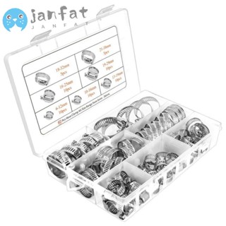 Janfat ชุดอุปกรณ์แคลมป์รัดท่อ สเตนเลส 1/4 นิ้ว - 1-1/2 นิ้ว (6-38 มม.) ปรับได้ สําหรับรถยนต์ 60 ชิ้น