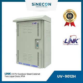 Link(ลิ้งค์) ตู้เหล็กกันน้ำ UV-9012H CCTV OUTDOOR Steel CABINET, Two LAYER Door, IP55 H68 x W46.8 x D26.8 cm