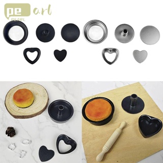 Pearlth ถาดอบขนม ทรงกลม ขนาดเล็ก 1:6 1:12 สีดํา สีเงิน สําหรับตกแต่งบ้านตุ๊กตา 5 ชิ้น