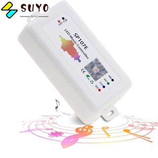 Suyo ตัวควบคุมไฟ LED บลูทูธ WIFI DC5-24V SP105E SP107E SP108E พร้อมไมโครโฟนในตัว สําหรับแถบไฟ LED WS2812B WS2811