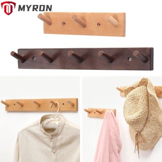 Myron ตะขอไม้แขวนเสื้อโค้ท 3/5 ตะขอ แบบติดผนัง สไตล์โมเดิร์น สร้างสรรค์ สะดวก สําหรับแขวนเสื้อผ้า