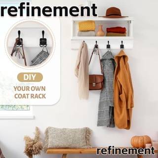 Refinement ตะขอแขวนเสื้อโค้ท ผ้าขนหนู หมวก ผ้าพันคอ คุณภาพสูง สีดําด้าน 4 ชิ้น