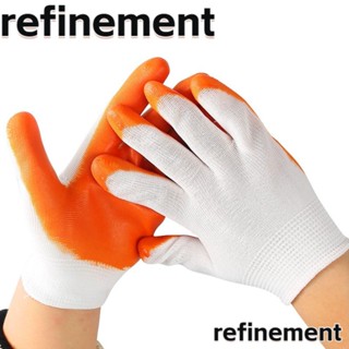 Refinement ถุงมือ PVC เคลือบสีส้ม และสีขาว คุณภาพสูง สําหรับซ่อมแซม 1 2 3 4 5 คู่