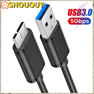 Shououy สายเคเบิล USB 3.0 เป็น Micro B ชุบทอง ความเร็วสูง ชาร์จเร็ว สําหรับ Note 3 S5