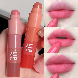 ลิปสติก ลิปกลอส เนื้อแมตต์ สีชมพูนู้ด กันน้ํา ติดทนนาน 4 สี In 1