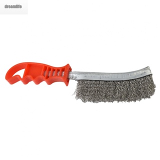 【DREAMLIFE】Hand Tools Stainless Steel Wire Cleaning Metal Rust Removal Red+Silver Brush