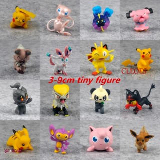 Cleoes ฟิกเกอร์ปิกาจู Abra Charmander Vulpix Squirtle Eevee ขนาด 3-9 ซม.