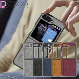 Lakamier เคสโทรศัพท์หนังแกะ แบบนิ่ม กันกระแทก ป้องกันเลนส์กล้อง สําหรับ Galaxy Z Flip 5