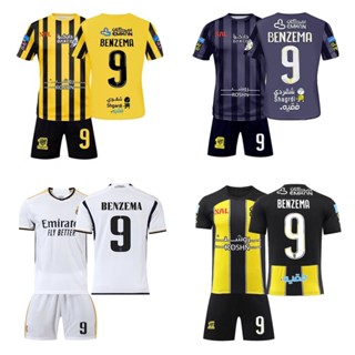 เสื้อกีฬาแขนสั้น ลายทีมชาติฟุตบอล Ittihad No.9 Benzema Jersey ชุดเหย้า สําหรับผู้ชาย