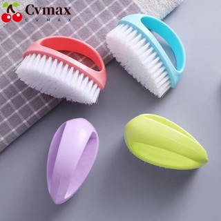 Cvmax แปรงพลาสติก รูปไข่ ขนแปรงนุ่ม อเนกประสงค์ สีแคนดี้ สําหรับทําความสะอาดรองเท้า