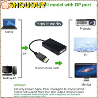 Shououy อะแดปเตอร์แปลง DP เป็น HDMI DVI VGA สําหรับคอมพิวเตอร์