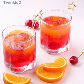 Twinkle ไม้เสียบผลไม้ไม้ไผ่ รูปดาวห้าแฉก ใช้แล้วทิ้ง 5.5 นิ้ว 50 ชิ้น