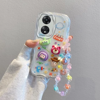 เคส OPPO RENO 8T RENO 8Z RENO 7Z 5G ตุ๊กตาสามมิติน่ารัก + สร้อยข้อมือดอกไม้ กรณีโทรศัพท์มือถือ TY5