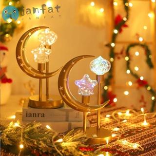 Janfat โคมไฟ LED รูปดวงจันทร์ ใช้แบตเตอรี่ ชาร์จ USB สําหรับตกแต่งบ้าน เทศกาลคริสต์มาส