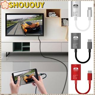 Shououy สายเคเบิลอะแดปเตอร์ Type-C เป็น HDMI เสียบแล้วใช้งานได้เลย สําหรับโปรเจคเตอร์วิดีโอ HDTV