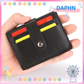 Daphs กระเป๋าสตางค์ หนัง PU ทรงสี่เหลี่ยม สีดํา เรียบง่าย ใส่เหรียญได้ สําหรับผู้ชาย