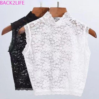 Back2life ปกเสื้อปลอม ถอดออกได้ หวานแหวว แขนกุด ตกแต่งเสื้อผ้า สําหรับผู้หญิง เด็กผู้หญิง ฤดูใบไม้ร่วงและฤดูหนาว ลูกไม้ คอเสื้อ