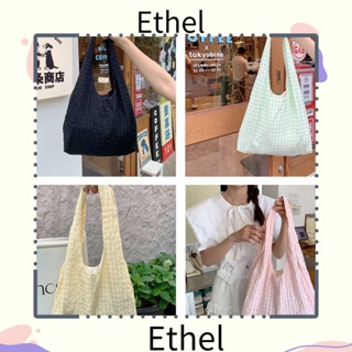 Ethel1 กระเป๋าสะพายไหล่ กระเป๋าถือ กระเป๋าช้อปปิ้ง ผ้าแคนวาส จุของได้เยอะ เข้ากับทุกชุด แฟชั่นสําหรับสตรี