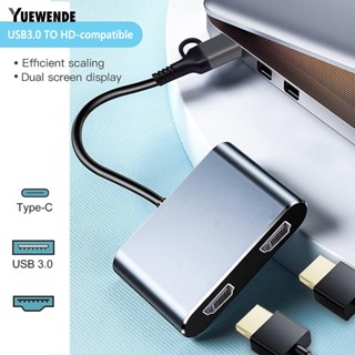 Ym.b อะแดปเตอร์แปลงเอาท์พุท Usb เป็น Dual Hdmi ความเร็วสูง Usb 3.0 Type-c เป็น Dual Hdmi 1080p Hd สําหรับโน้ตบุ๊ก