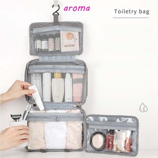 Aroma กระเป๋าเครื่องสําอาง มีซิป ขนาดใหญ่ จุของได้เยอะ สําหรับเดินทาง