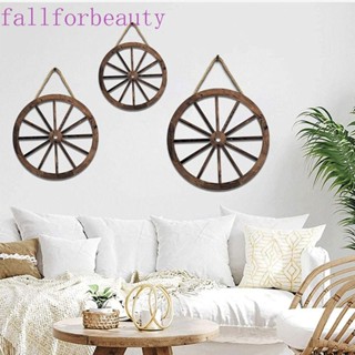 Fallforbeauty จี้ล้อไม้ รูปเกวียน ไร้กลิ่น แฮนด์เมด DIY สําหรับแขวนตกแต่งผนัง 3 ชิ้น ต่อชุด