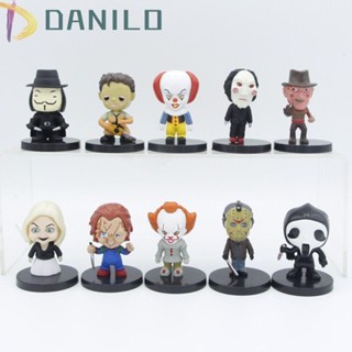 Danilo โมเดลฟิกเกอร์ PVC รูปการ์ตูนชัคกี้ น่ากลัว ของเล่นสําหรับเด็ก เก็บสะสม 10 ชิ้น ต่อล็อต