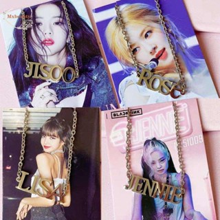 Mxbeauty สร้อยคอโซ่ จี้ตัวอักษร LISA BLACKPINK JENNIE ROSE เรียบง่าย สไตล์ฮิปฮอป ของขวัญ สําหรับผู้หญิง