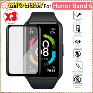 Shououy ฟิล์มกันรอยหน้าจอ แบบนิ่ม ขอบโค้ง สําหรับ Honor Band 6 3 ชิ้น