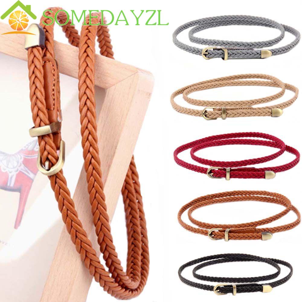 Somedayzl เข็มขัดถัก ตกแต่งป่า ผู้หญิง ย้อนยุค เด็กผู้หญิง เข็มขัด