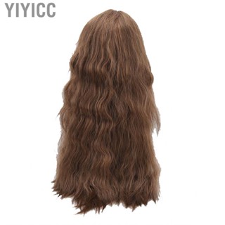 Yiyicc Long Curly Synthetic Wig  Wear Resistant High Temperature Fiber Adjustable Density Headgear for Daily Life Photography