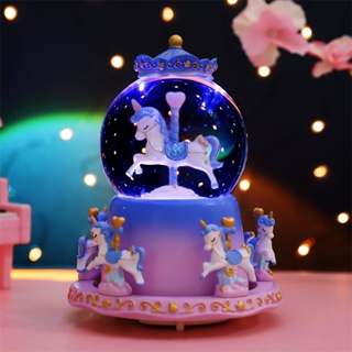 Spot second hair# Fantasy Carousel extra large rotating crystal ball music box princess castle music box gift for girls 8.cc