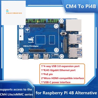 Waveshare บอร์ดขยาย CM4 เป็น Pi4B 4 ทาง USB3.0 และพอร์ตอีเธอร์เน็ต RJ45 CM4 เป็น Pi4 สําหรับบอร์ด Raspberry Pi 4B