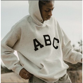 เสื้อกันหนาวลําลอง มีฮู้ด ปักลาย ABC สําหรับผู้ชาย และผู้หญิง