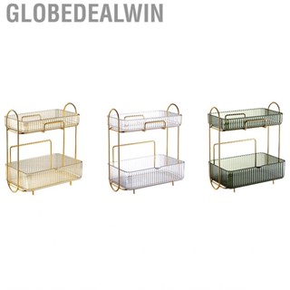 Globedealwin Cosmetic Holder Shelf  2 Tier Plastic Makeup Organizer for Dressing Room