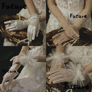 Future ถุงมือลูกไม้ แฟชั่น สําหรับเจ้าสาว งานพรอม ปาร์ตี้ 1 คู่