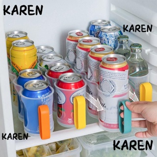 Karen ชั้นวางขวดเบียร์ เครื่องดื่ม กันตก ประหยัดพื้นที่ สําหรับตู้เย็น