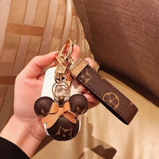 Internet Celebrity Car Key Ring Pendant Womens High-Grade Genuine Leather Creative Fresh Mickey Key Chain Ladies Bag Bag Charm vPuC