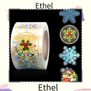 Ethel1 สติกเกอร์ ลายการ์ตูนซานตาคลอส เกล็ดหิมะ มีกาวในตัว หลากสี สําหรับตกแต่งปาร์ตี้คริสต์มาส งานแต่งงาน 500 ชิ้น