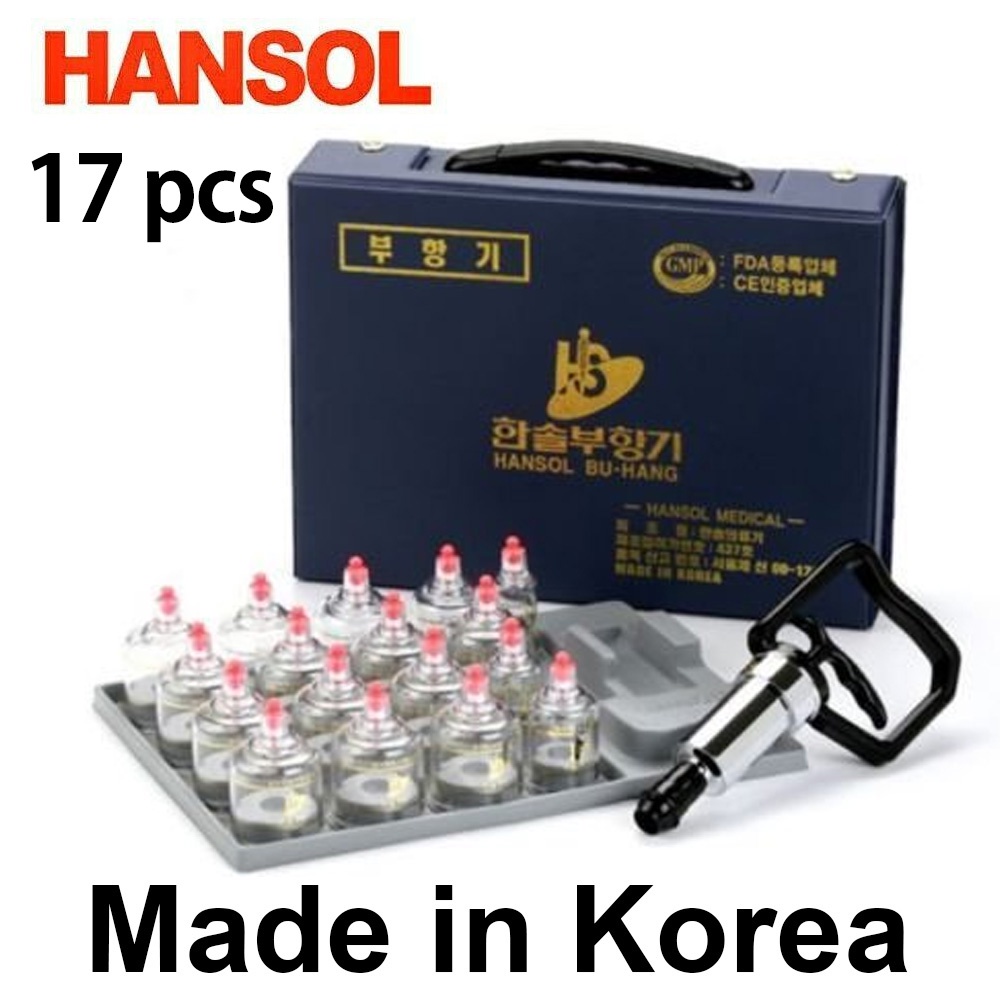 Hansol Buhang Korea 17 Cups Tempered Cupping Therapy Body Healthy Messager