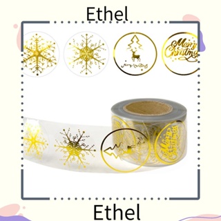 Ethel1 สติกเกอร์ฉลาก ลายเกล็ดหิมะ Merry Christmas สีโรสโกลด์ มีกาวในตัว สําหรับตกแต่งสมุด งานแต่งงาน ปาร์ตี้ 500 ชิ้น