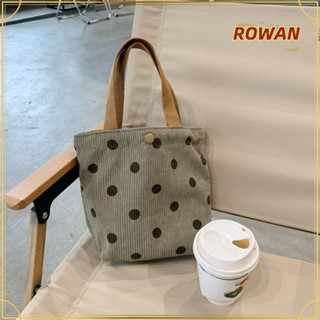 Rowans กระเป๋าผ้าลูกฟูก ทรงโท้ท ขนาดเล็ก เป็นมิตรกับสิ่งแวดล้อม น่ารัก สไตล์เรียบง่าย ย้อนยุค ความจุขนาดใหญ่ สําหรับนักเรียน