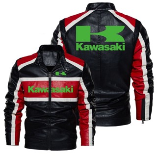 Kawasaki LOGO jacket windproof leather jacket VULCAN650S NINJA400 NINJA650 Z250 VERSYS-X 300 Z650 W800 Z650RX Z900 NINJA1000SX VERSYS 1000 KLX230 ER-6N Z400 motorcycle riding long-sleeved thin rain jacket