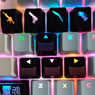 ปุ่มกดคีย์บอร์ด ABS โปร่งแสง CSGO Cf Crossfire Cut Gun WASD Direction Keycap SSH L94B 4 ชิ้น