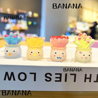 Banana1 กระถางต้นไม้เรซิ่น ขนาดเล็ก ลายการ์ตูนน่ารัก 4 สี สําหรับตกแต่งบ้าน 3 ชิ้น