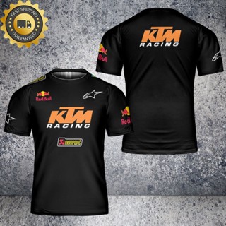 เสื้อยืด พิมพ์ลาย KTM Racing 3 มิติ แฟชั่นสําหรับผู้ชาย ไซซ์ S - 5XL