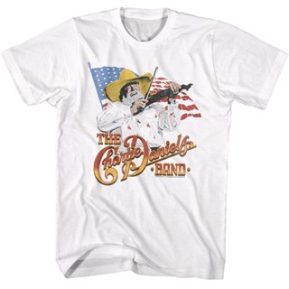 เสื้อยืด พิมพ์ลายธง Charlie Daniels Band Star-Spangled สําหรับผู้ชาย