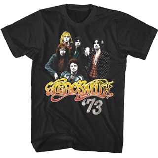 Aerosmith เสื้อยืด ลาย Smiles 73 Rock Band Concert Merch Live Performance Music สําหรับผู้ชาย