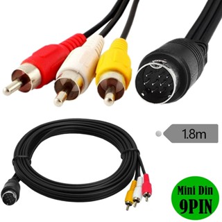 สายเคเบิลเสียง DIN 9Pin S-video 3RCA ขนาดเล็ก